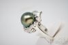 Picture of 18k Tahitian Black Pearl & Diamond Melee Ring