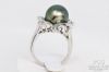 Picture of 18k Tahitian Black Pearl & Diamond Melee Ring