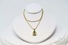 Picture of 18k Pear Shaped .36ct Emerald & Diamond Pendant w/ 16" Box Chain 