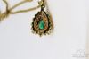 Picture of 18k Pear Shaped .36ct Emerald & Diamond Pendant w/ 16" Box Chain 