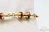 Picture of 18k Gold Pink & White Enamel Tube Bracelet 7" 