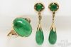 Picture of 14k Imperial Jade/Jadeite Ring & Earrings Set 