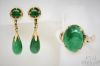 Picture of 14k Imperial Jade/Jadeite Ring & Earrings Set 