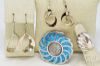 Picture of Taxco Mexico Sterling Silver w/ Turquoise Inlay MCM Ring & Earrings 