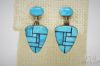 Picture of Zuni Sterling Silver Inlay Turquoise Earrings & Pueblo Pots Pin 