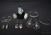 Picture of Navajo Native American Sterling & Turquoise Cuffs, Earrings & Rings