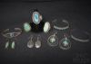 Picture of Navajo Native American Sterling & Turquoise Cuffs, Earrings & Rings