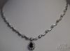 Picture of 18k 1.0cttw Sapphire Teardrop Pendant & Scallop Chain Necklace 16" 