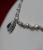 Picture of 18k 1.0cttw Sapphire Teardrop Pendant & Scallop Chain Necklace 16" 