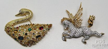 Picture of Swarvoski - Pegasus and Swan Pins/Brooches (2pcs)