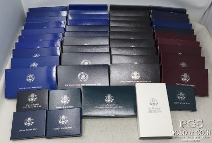 Picture of Empty Commemorative Silver Dollar Boxes & COAs (47pcs)