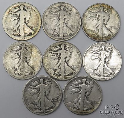 Picture of 1917-1938 Better Date Walking Liberty Half Dollars 50c (8pcs)