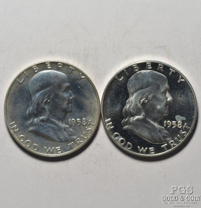 Picture of 1958 Proof Franklin Half Dollars 50c (2pcs) Better Date