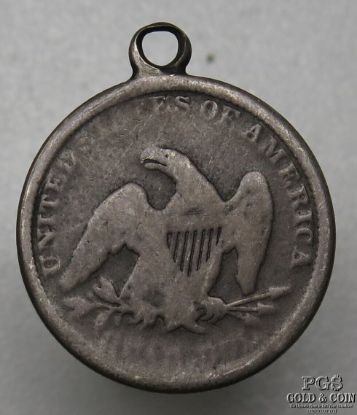 Picture of Fancy Barber Quarter 25c Love Token Pendant B/E or E/B 