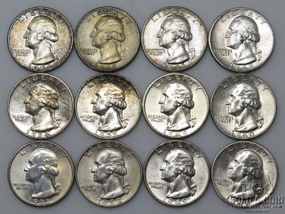 Picture of Assorted 1935-1964 Washington Quarters 25c (12pcs) Better Date/Better Grade