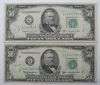 Picture of 1950-A,B,C,D $50 Federal Reserve Notes x12