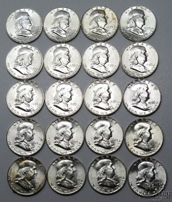 Picture of 1953-D FBL Franklin Half Dollars 50c (20pcs) BU