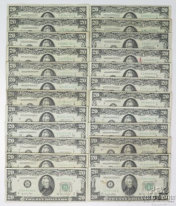 Picture of 1950 ABCDE $20 Federal Reserve Notes x24 