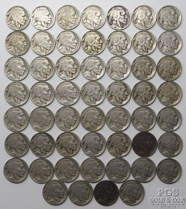 Picture of Assorted 1913-1938 Buffalo Nickels 5c (53pcs) Better Dates 