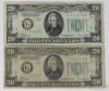 Picture of 1934-B Chicago $20 Federal Reserve Notes x4