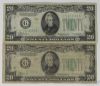 Picture of Series 1934-A Chicago $20 Federal Reserve Notes x17