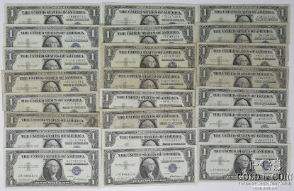 Picture of 1957 Silver Certificates x18 - *Star Notes, (3) Consecutive Serial (3) UNC $1 Notes