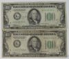 Picture of Series 1934-A $100 Federal Reserve Notes x9 - 3x New York, 6x Chicago 