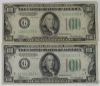 Picture of Series 1934-A $100 Federal Reserve Notes x9 - 3x New York, 6x Chicago 