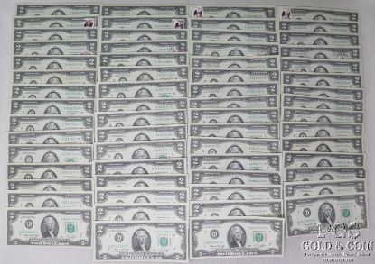 Picture of  1976 $2 Federal Reserve Notes w/ (13 Consecutive Serial Sets/ 62ct) 