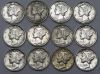 Picture of Assorted 1940-1944 Mercury Dimes 10c UNC/BU w/ Full Bands (12pcs) 