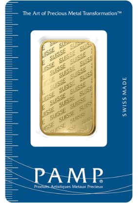 Picture of 1 oz Gold Bar - PAMP Suisse (Carded)