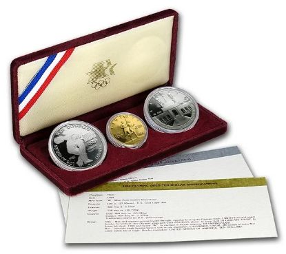 Picture of 1983 & 1984 3-Coin Commemorative Olympic Proof Set (w/Box & COA)