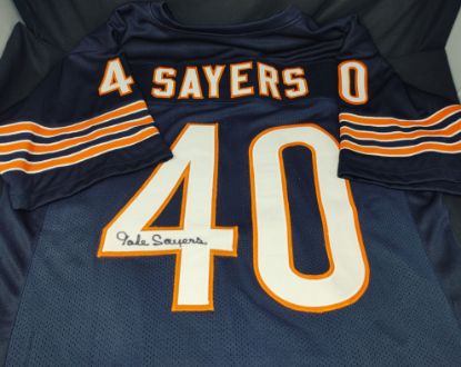 Picture of Gale Sayers Signed Jersey Chicago Bears HOF  