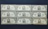 Picture of 9x Series 1934, A, B, D $50 Federal Reserve Notes 