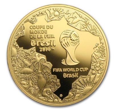 Picture of 2014 France 1/4 oz Proof Gold €50 FIFA World Cup (Box & COA)