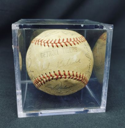 Picture of 1968 Detroit Tigers Team Signed Baseball including Al Kaline HOF