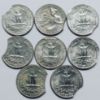 Picture of 8x Washington Quarter US Mint Clipped Planchet Mint Errors incl 1976