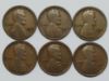 Picture of 6x 1914-D Key Date Lincoln Wheat Cents 1c Penny  