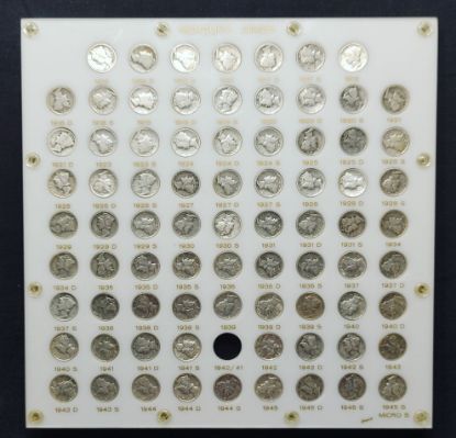 Picture of 1916-1945 Mercury Dime Set in Capitol Plastics Holder *No 1942/41  78 Coins 