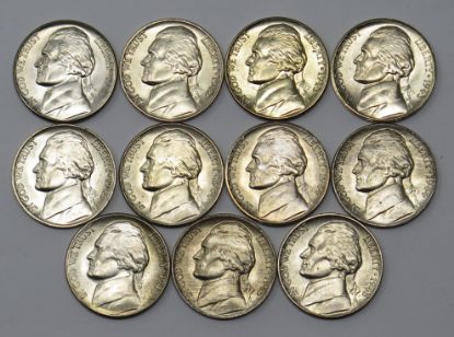 Picture of 11-Coin 1942-1945 BU Jefferson War Nickel Set 