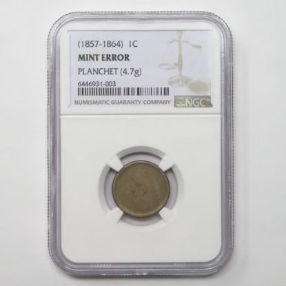 Picture of (1857-1864) 1c Flying Eagle/Indian Head Cent Blank Planchet Mint Error NGC 