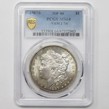 Picture of 1887/6 VAM 2 Top 100 Morgan Dollar $1 MS64 PCGS *Nice Rev Color!  