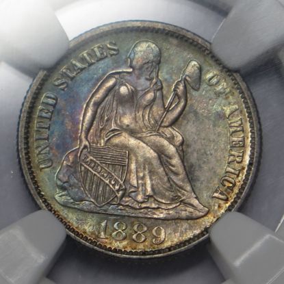 Picture of 1889 Proof Seated Dime 10c PF63 NGC *Nice Color!!  28940 