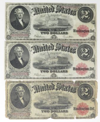 Picture of (3) Series 1917 $2 United States Notes Spielman/White 