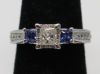 Picture of .40ct I2, I Diamond Engagement with .10cttw Sapphire Accents Ring 14k Gold Sz 7 4.19g 