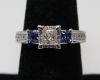 Picture of .40ct I2, I Diamond Engagement with .10cttw Sapphire Accents Ring 14k Gold Sz 7 4.19g 