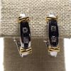 Picture of 14k Diamond SI/H & Topaz Earrings  22mm x 5mm 7.3g 