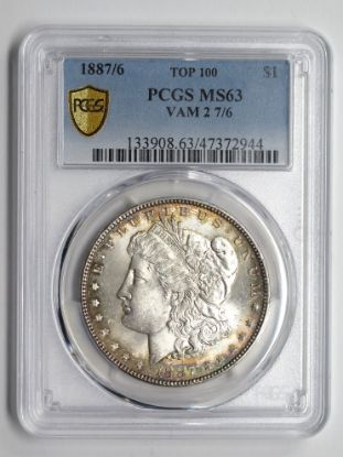 Picture of 1887/6 VAM 2 Top 100 Morgan Dollar $1 MS63 PCGS *Nice Toning! 