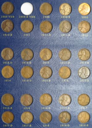 Picture of 1909-1940 (No 09-S VDB) Lincoln Wheat Cent Set 