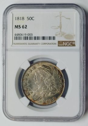 Picture of 1818 Capped Bust Half Dollar 50c MS62 NGC 